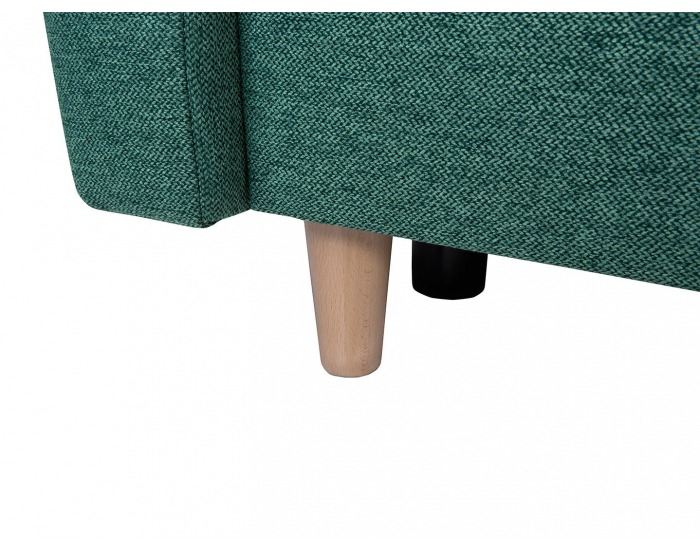 Pohovka s rozkladom a úložným priestorom Aradena Lux - zelená / drevo (TX002)