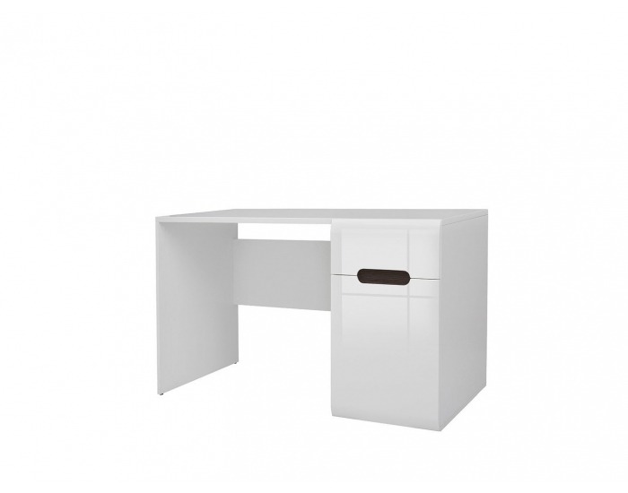 PC stôl Azteca BIU1D1S/8/12 - biela / biely lesk / wenge magia