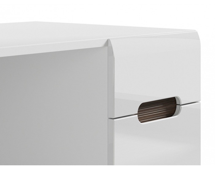 PC stôl Azteca BIU1D1S/8/12 - biela / biely lesk / wenge magia