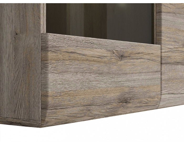 Vitrína s osvetlením Azteca KOM2W1D3S/10/15 - dub san remo / wenge magia