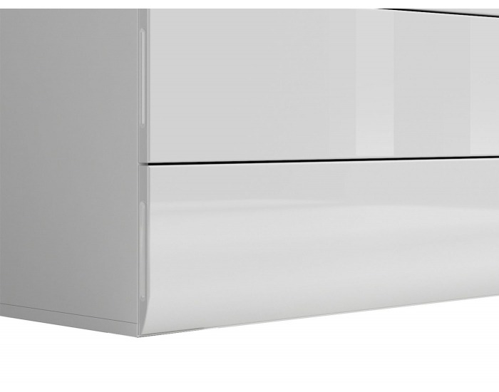 Komoda Azteca KOM4S/8/11 - biela / biely lesk / wenge magia