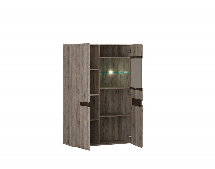 Vitrína s osvetlením Azteca REG1W1D/14/9 - dub san remo / wenge magia