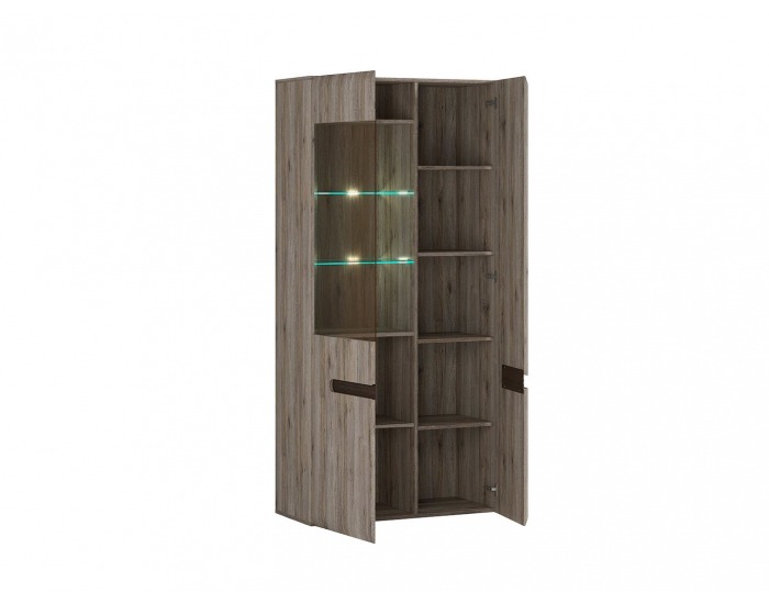 Vitrína s osvetlením Azteca REG1W1D/19/9 - dub san remo / wenge magia
