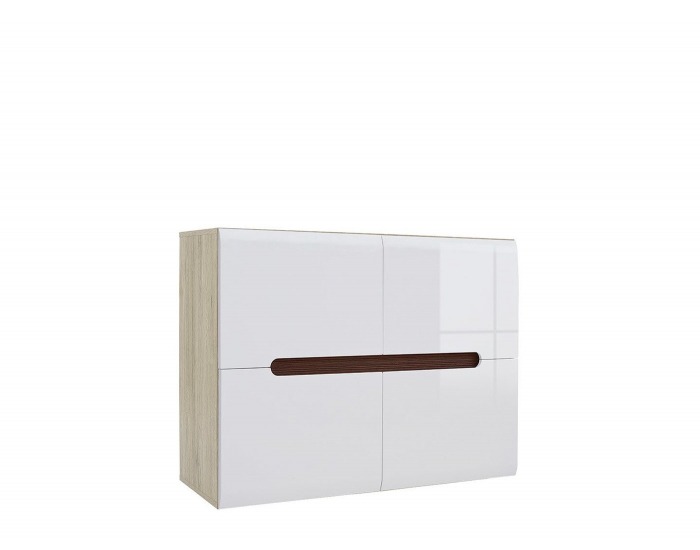 Komoda Azteca REG4D/8/11 - dub san remo / biely lesk / wenge magia