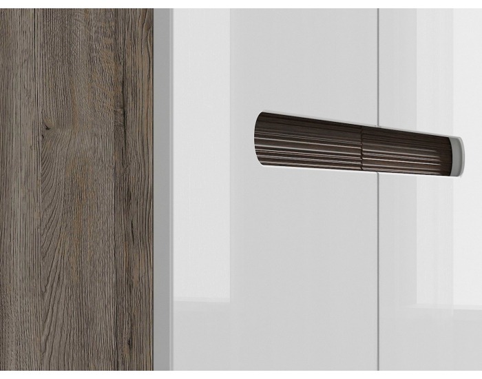 Šatníková skriňa Azteca SZF2D/19/11 - dub san remo / biely lesk / wenge magia