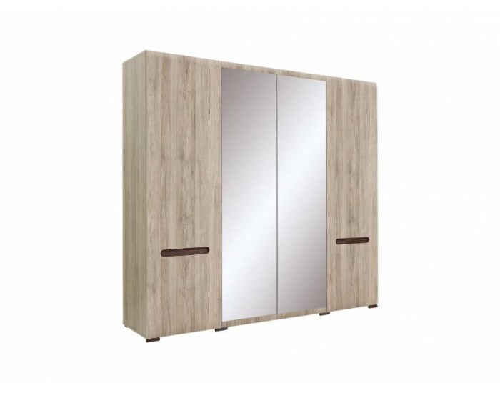 Šatníková skriňa so zrkadlom Azteca SZF2D2L/21/22 - dub san remo / wenge magia