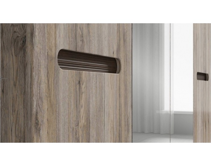 Šatníková skriňa so zrkadlom Azteca SZF2D2L/21/22 - dub san remo / wenge magia