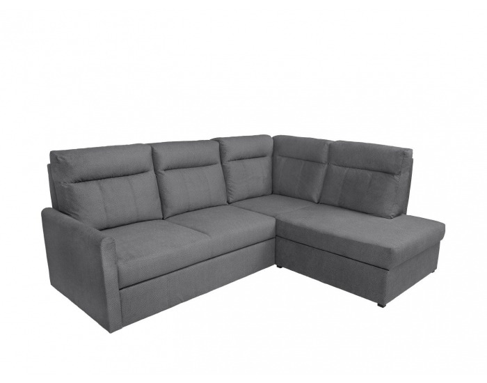 Rohová sedačka s rozkladom a úložným priestorom Barlo P - sivá