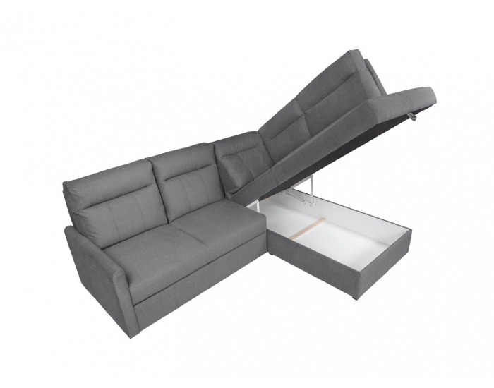 Rohová sedačka s rozkladom a úložným priestorom Barlo P - sivá