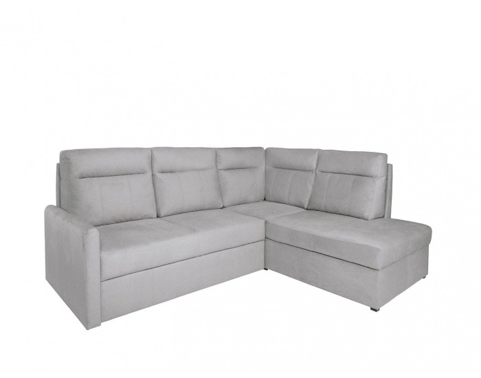 Rohová sedačka s rozkladom a úložným priestorom Barlo P - svetlosivá