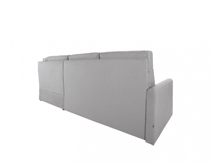 Rohová sedačka s rozkladom a úložným priestorom Barlo P - svetlosivá