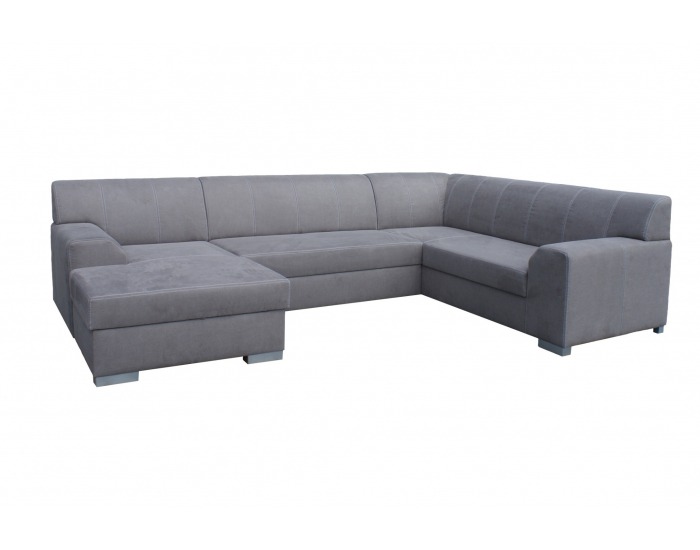 Rohová sedačka U s rozkladom Bolzano-U P - sivá / satyna