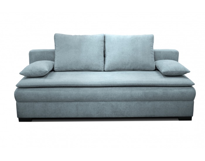 Pohovka s rozkladom a úložným priestorom Book - svetlomodrá / čierna