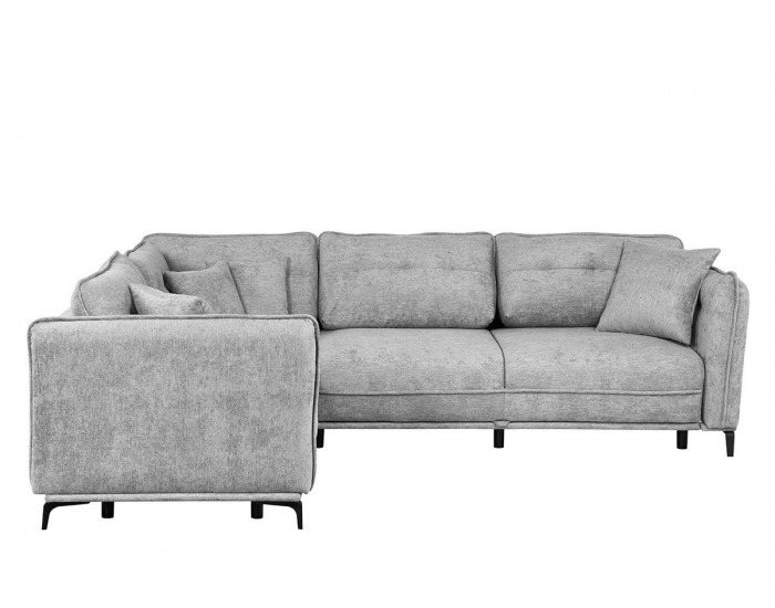 Rohová sedačka s rozkladom a úložným priestorom Borden Lux L - sivá