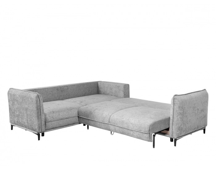 Rohová sedačka s rozkladom a úložným priestorom Borden Lux L - sivá