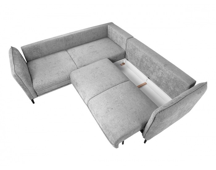 Rohová sedačka s rozkladom a úložným priestorom Borden Lux L - sivá