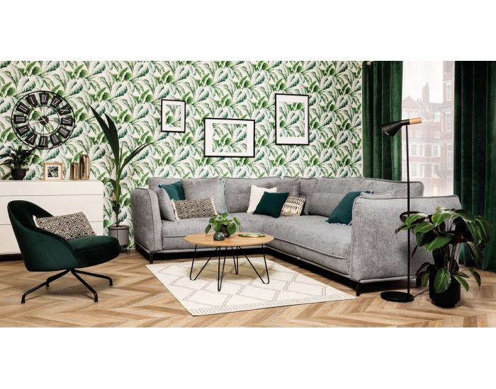 Rohová sedačka s rozkladom a úložným priestorom Borden Lux L - sivá