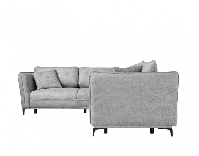 Rohová sedačka s rozkladom a úložným priestorom Borden Lux P - sivá