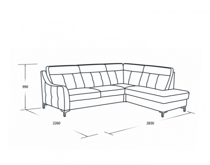 Kožená rohová sedačka s rozkladom Camomilla P - sivá / čierna