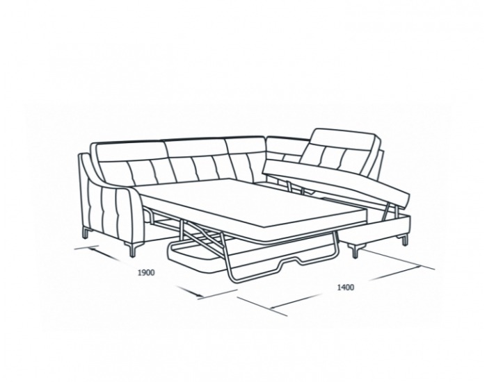 Kožená rohová sedačka s rozkladom Camomilla P - sivá / čierna