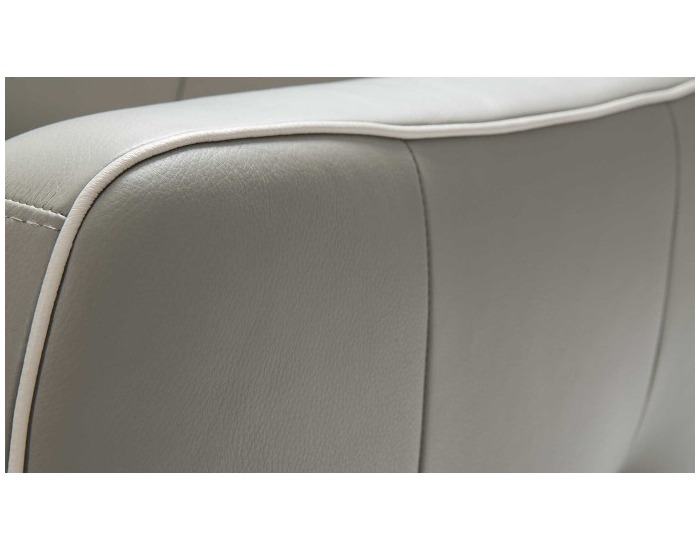 Kožená rohová sedačka s rozkladom Camomilla P - sivá / čierna