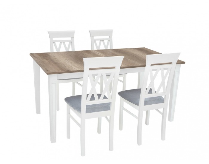 Jedálenská stolička Cannet - biela / sivá