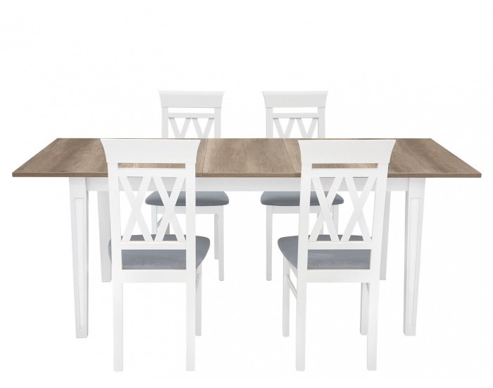 Jedálenská stolička Cannet - biela / sivá