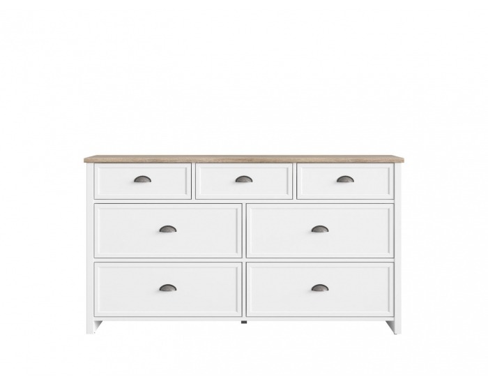 Komoda Cannet KOM7S - biela / dub canyon monument / biela matná