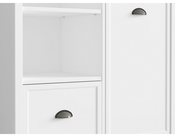 Regál Cannet REG1D1S - biela / dub canyon monument / biela matná