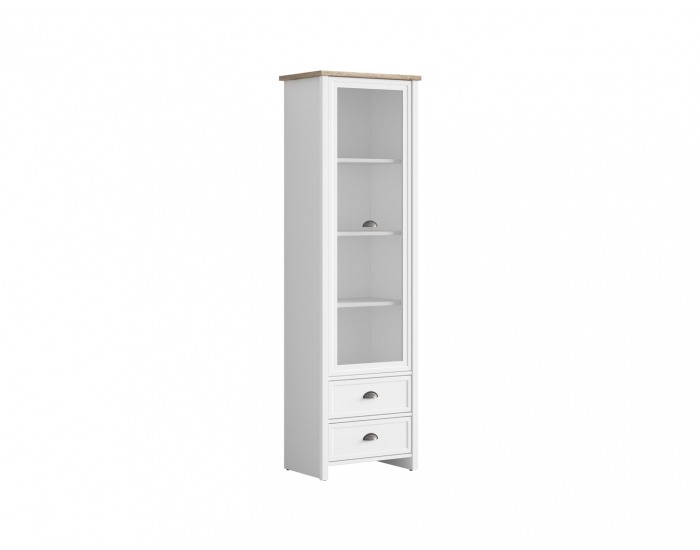 Vitrína Cannet REG1W2S - biela / dub canyon monument / biela matná