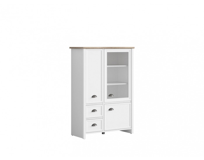 Vitrína Cannet REG2D1W2S - biela / dub canyon monument / biela matná