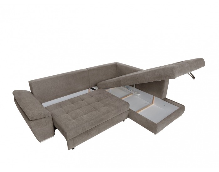 Rohová sedačka s rozkladom Carl II Lux P - hnedá