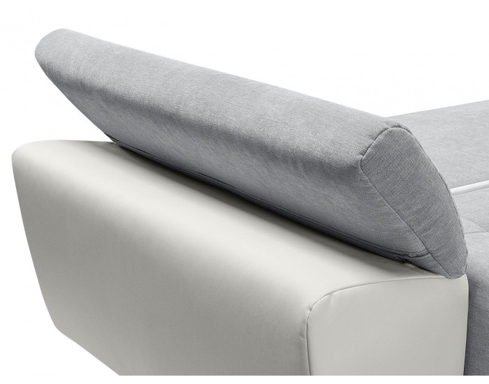 Rohová sedačka s rozkladom Carl II Lux P - svetlosivá / biela