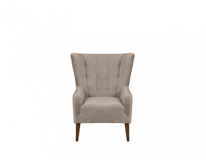 Kreslo (ušiak) Casey - béžová / drevo (TX061)