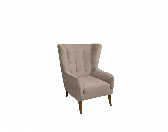 Kreslo (ušiak) Casey - béžová / drevo (TX061)