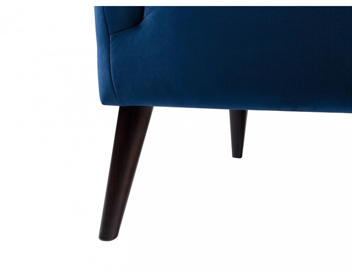 Kreslo (ušiak) Casey - tmavomodrá / drevo (TX023)