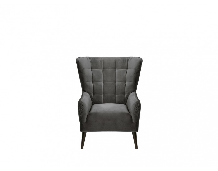 Kreslo (ušiak) Casey - tmavosivá / drevo (TX023)