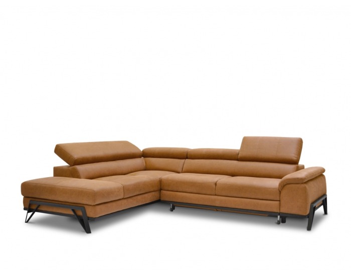 Rohová sedačka s rozkladom a úložným priestorom Cayman L - oranžová / čierna