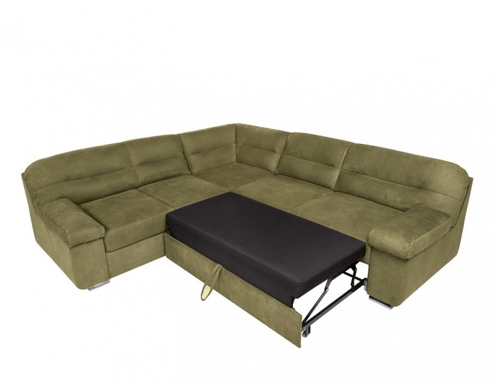 Rohová sedačka s rozkladom a úložným priestorom Cayo L - zelená