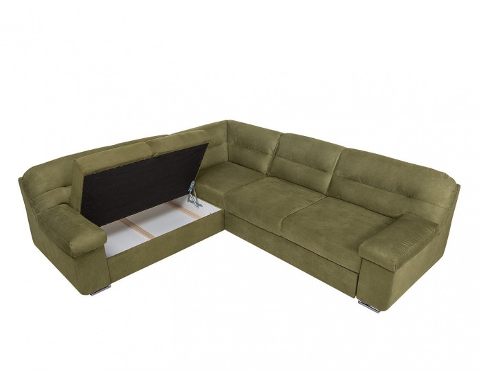 Rohová sedačka s rozkladom a úložným priestorom Cayo L - zelená