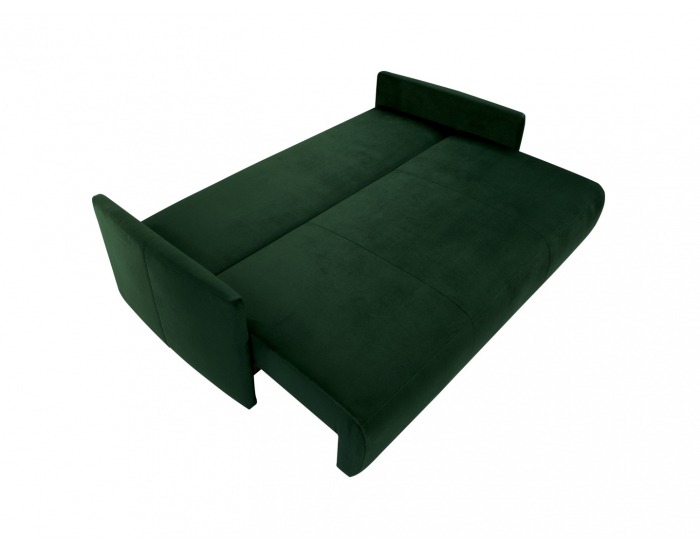 Pohovka s rozkladom a úložným priestorom Clarc II Lux - tmavozelená / vzor