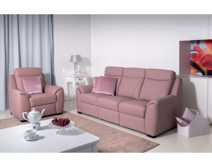 Kožené kreslo Clivia - ružová