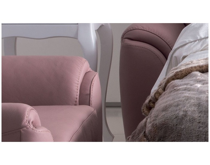 Kožené kreslo Clivia - ružová