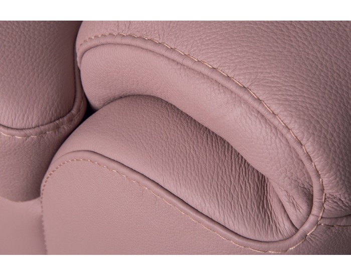Kožená rohová sedačka s rozkladom Clivia L - ružová