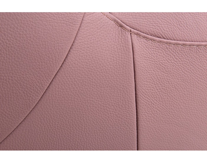 Kožená rohová sedačka s rozkladom Clivia L - ružová