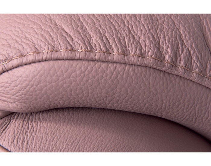 Kožená rohová sedačka s rozkladom Clivia L - ružová
