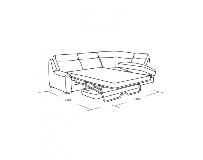 Kožená rohová sedačka s rozkladom Clivia P - ružová