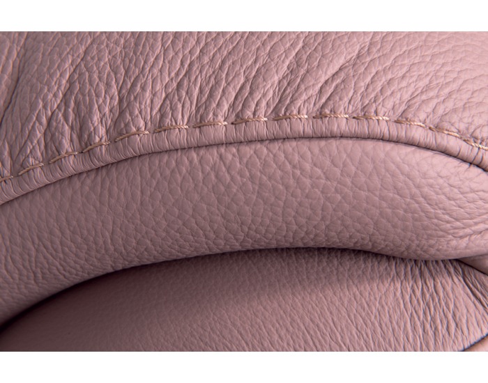 Kožená rohová sedačka s rozkladom Clivia P - ružová