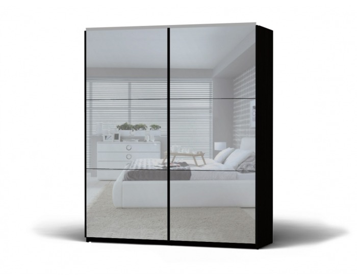 Šatníková skriňa s posuvnými dverami a zrkadlom Colin 183 - wenge