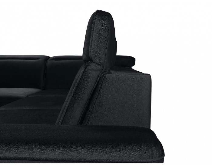 Rohová sedačka s rozkladom a úložným priestorom Darby L - čierna